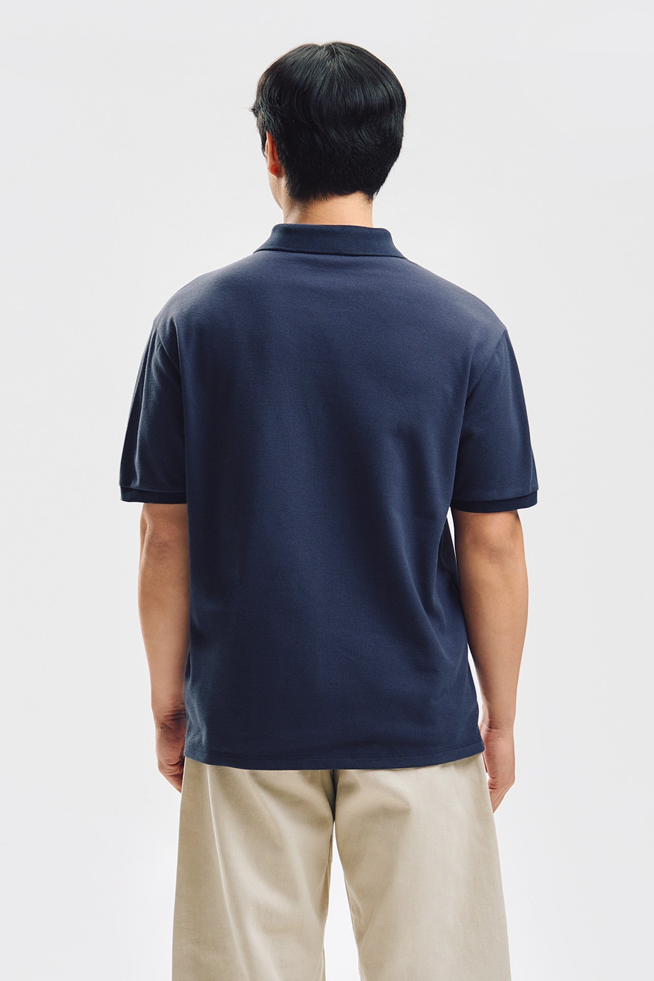 Relaxed Fit Polo with Crew Bear Patch Embroidery