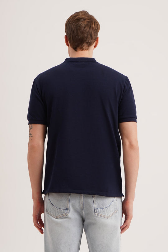 Relaxed Fit Polo with Crew Bear Patch Embroidery