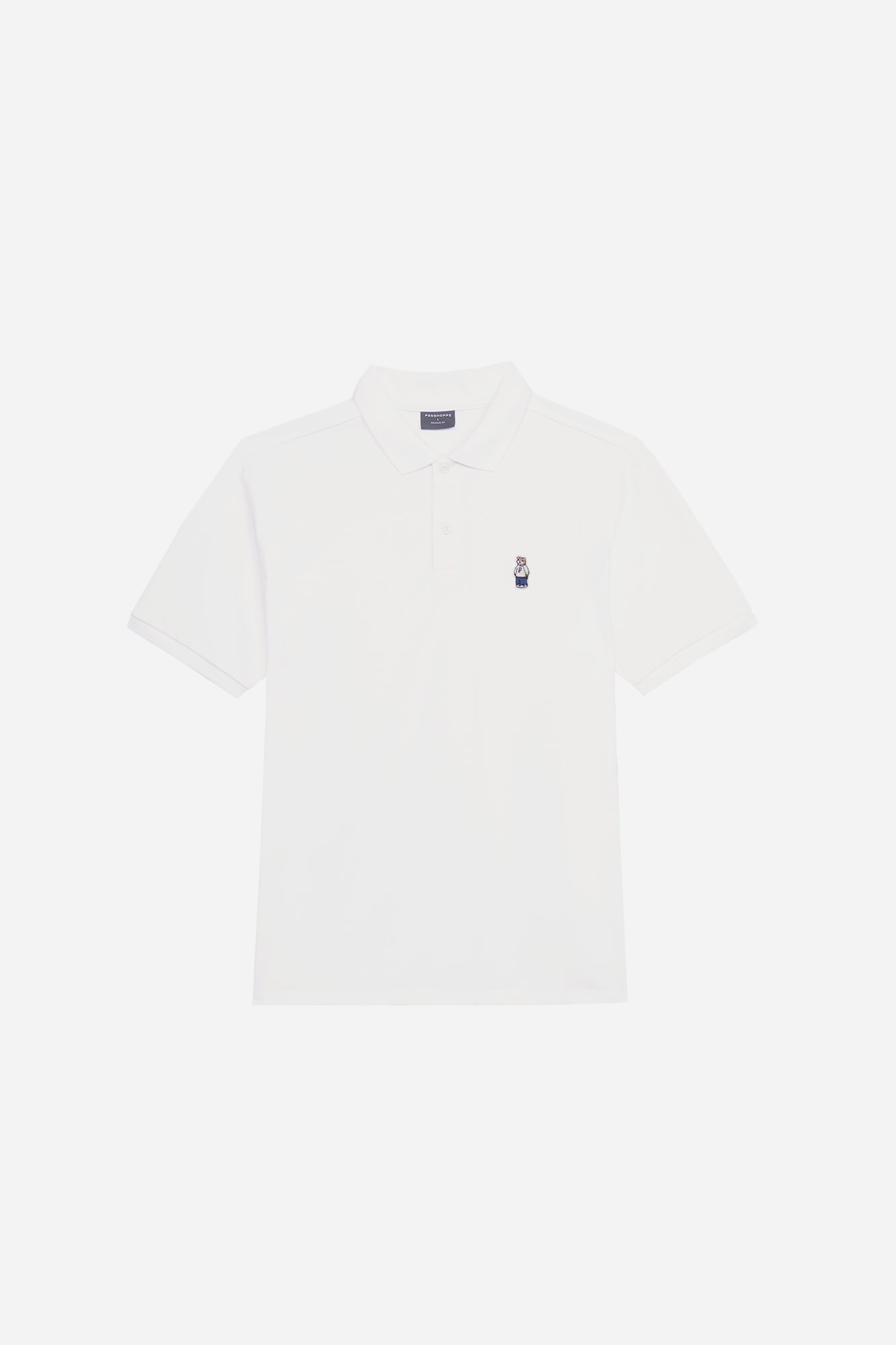 Relaxed Fit Polo with Crew Bear Patch Embroidery