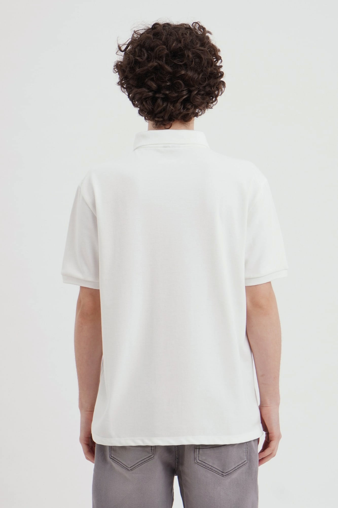 Relaxed Fit Polo with Crew Bear Patch Embroidery