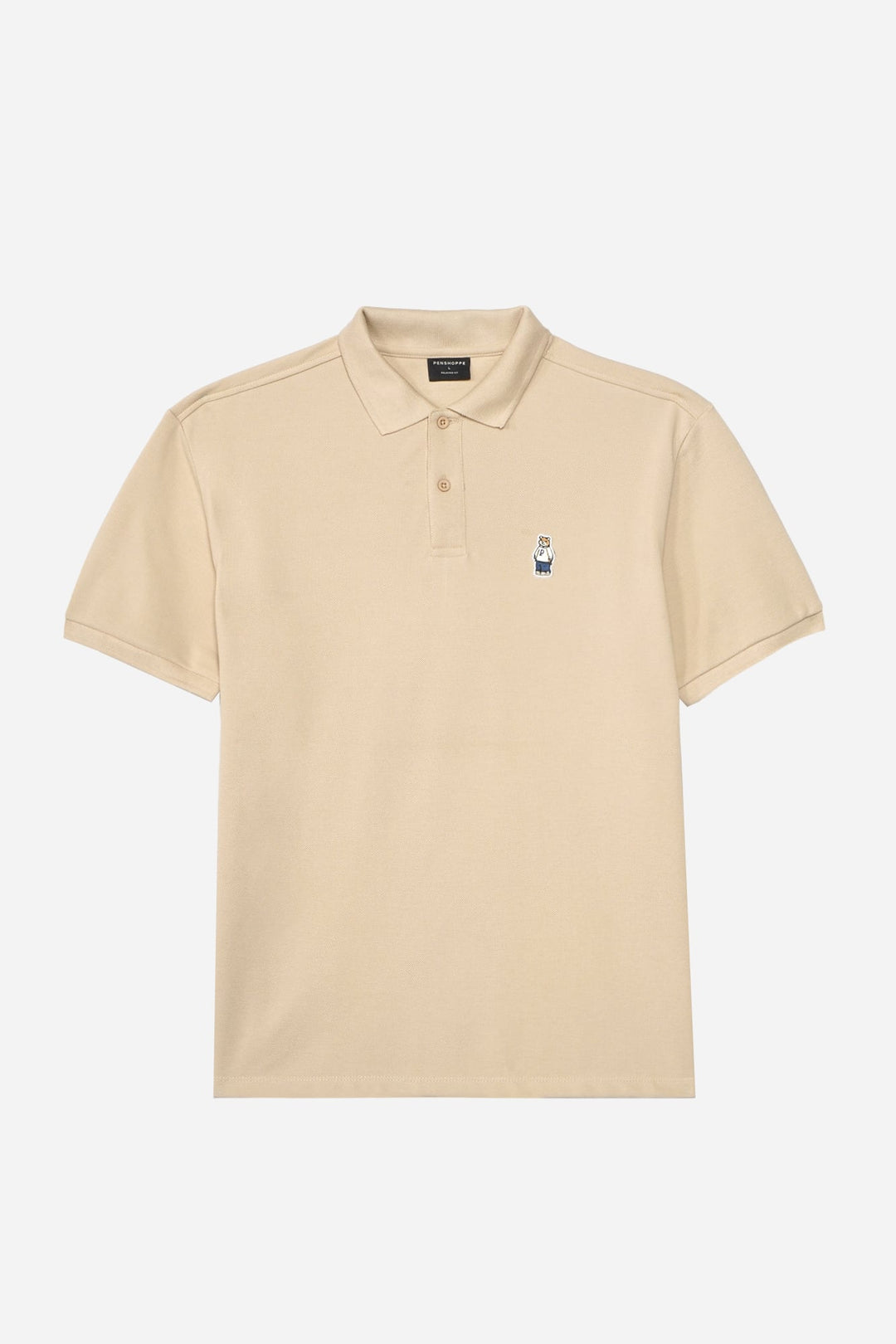Relaxed Fit Polo with Crew Bear Patch Embroidery