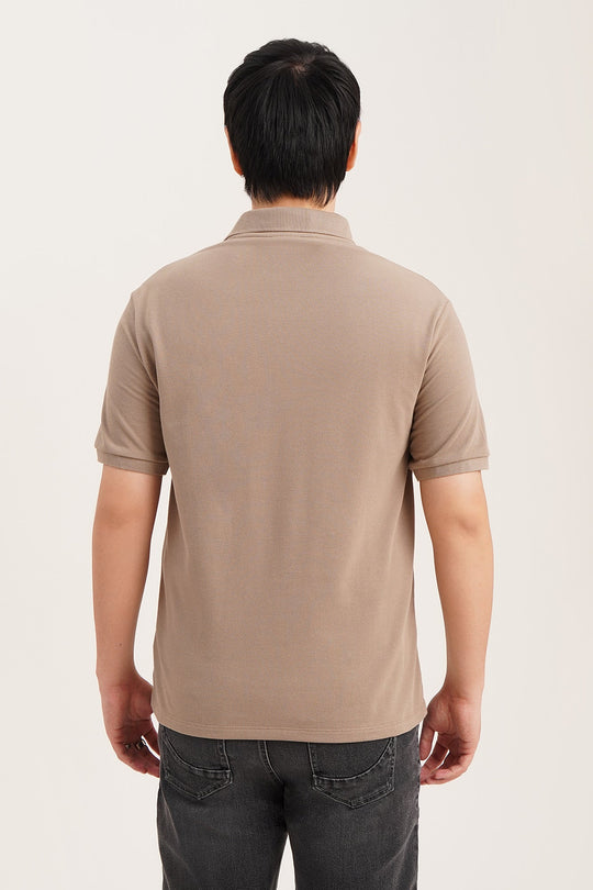 Relaxed Fit Polo with Crew Bear Patch Embroidery