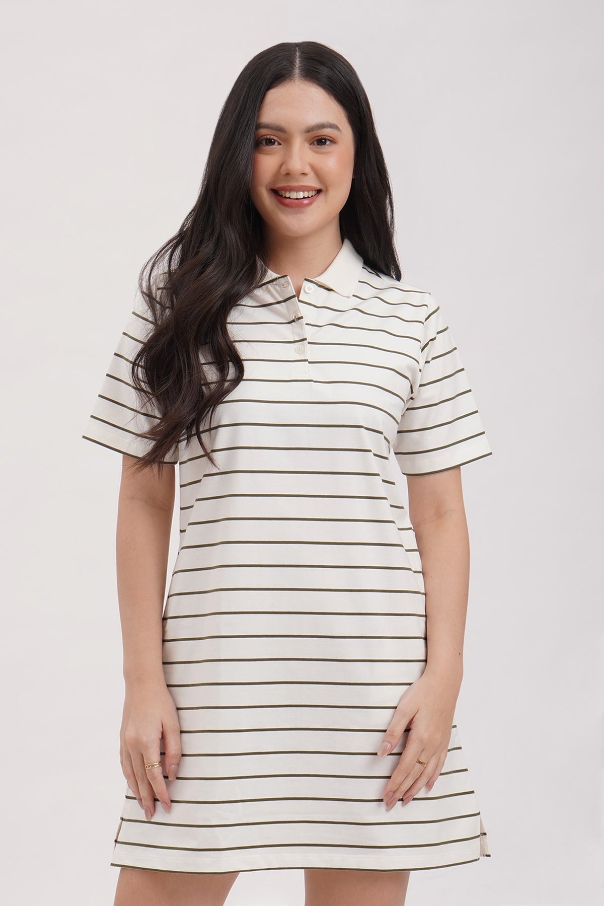 Relaxed Fit Striped Polo Dress