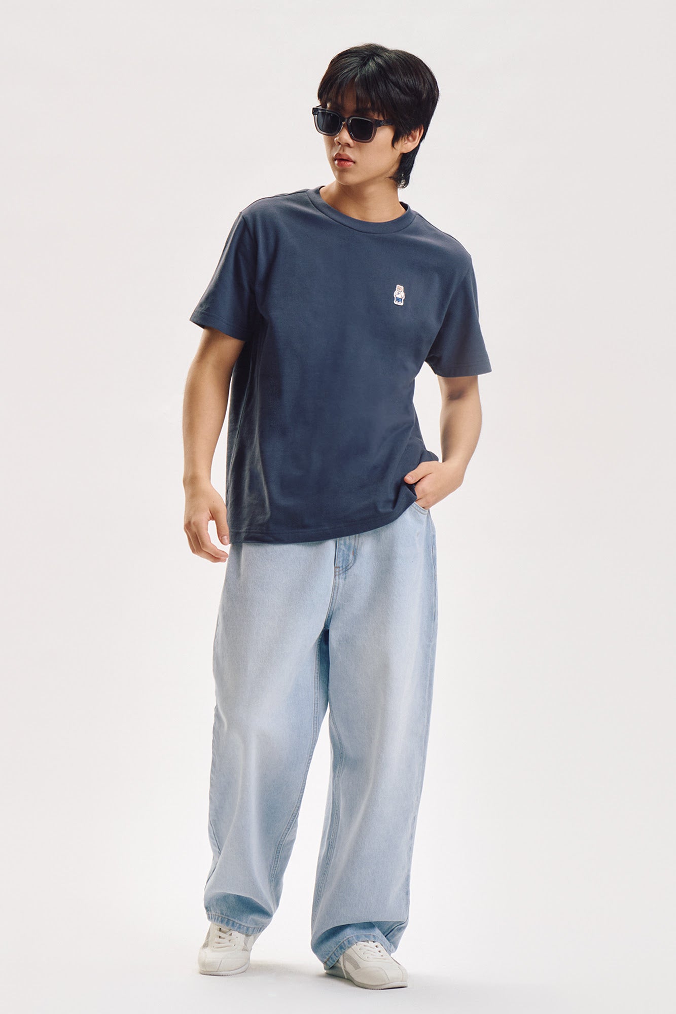 Regular Fit T-Shirt with Crew Bear Patch Embroidery
