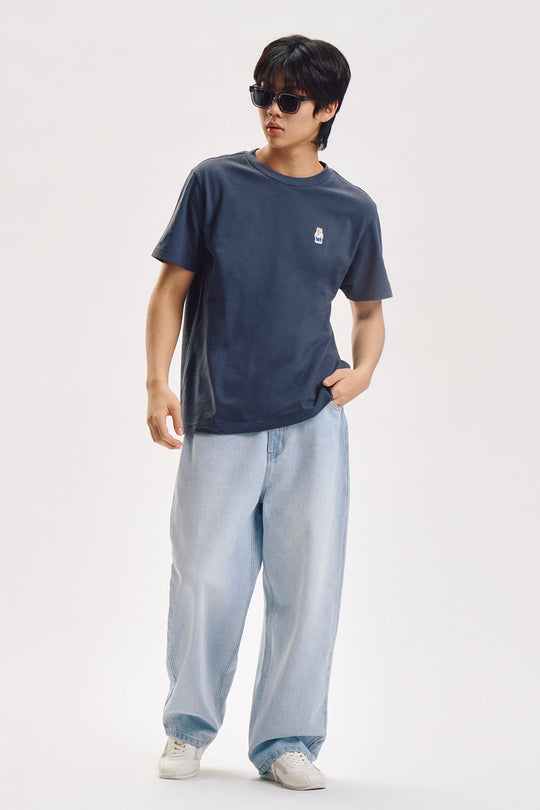 Regular Fit T-Shirt with Crew Bear Patch Embroidery