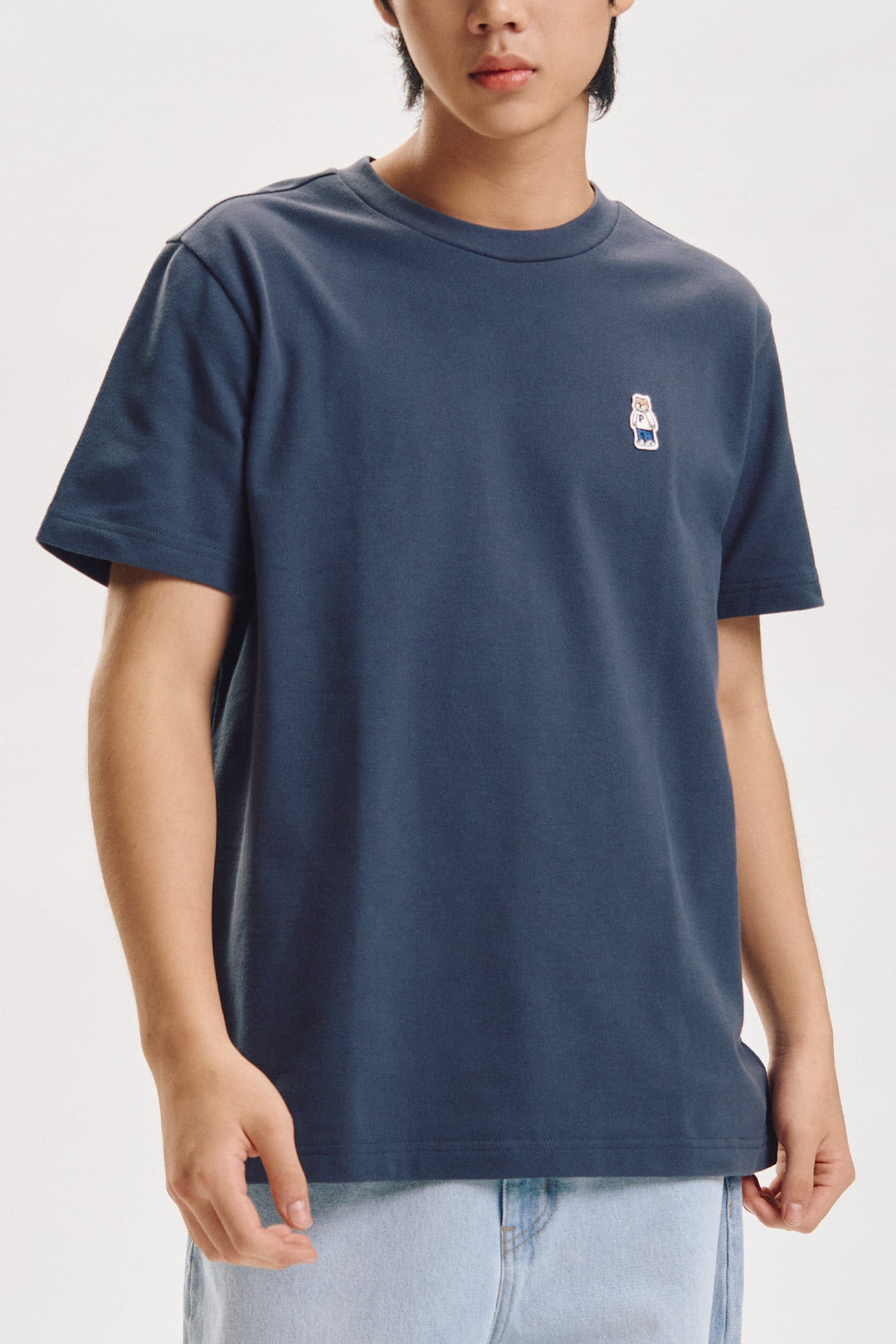 Regular Fit T-Shirt with Crew Bear Patch Embroidery