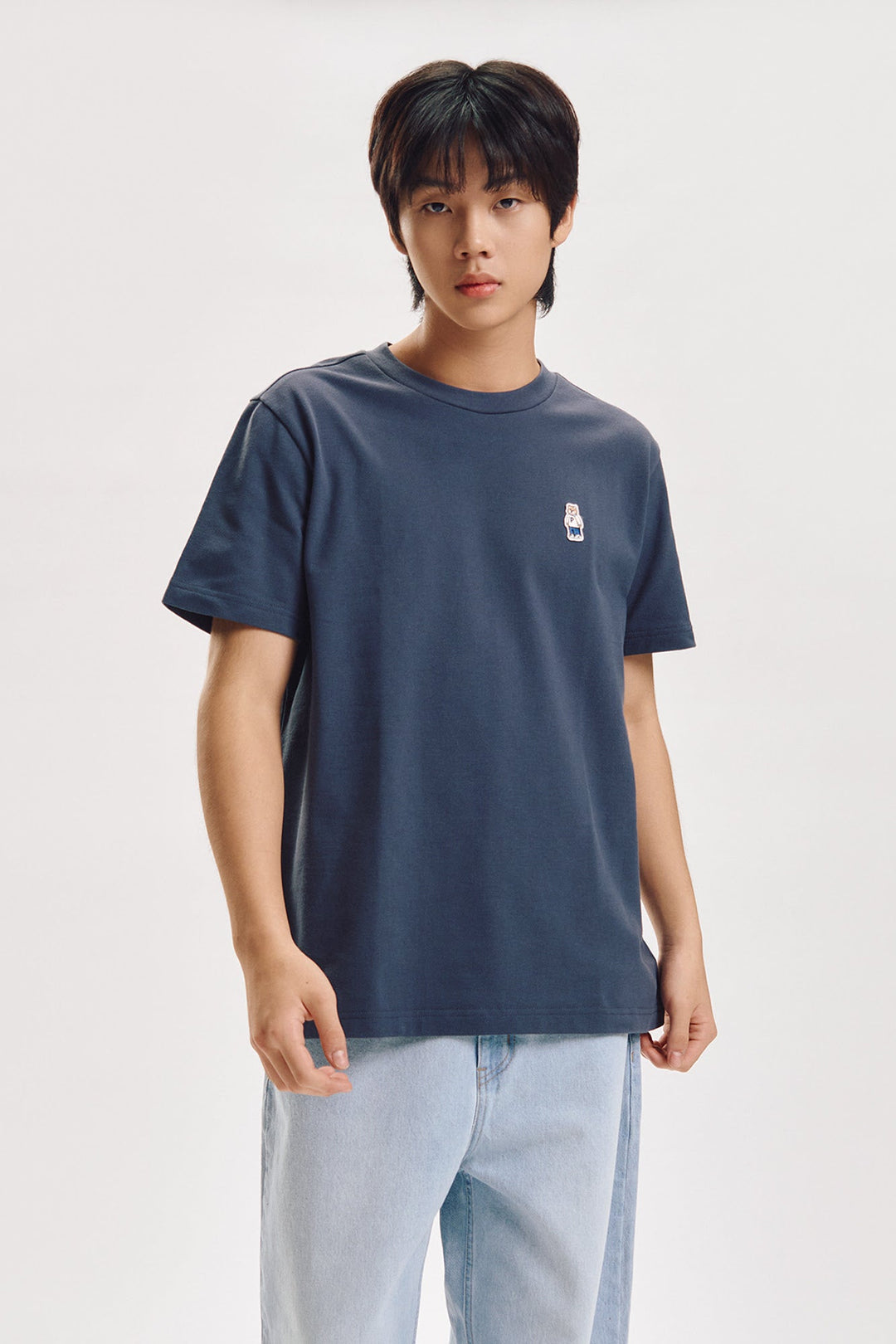 Regular Fit T-Shirt with Crew Bear Patch Embroidery