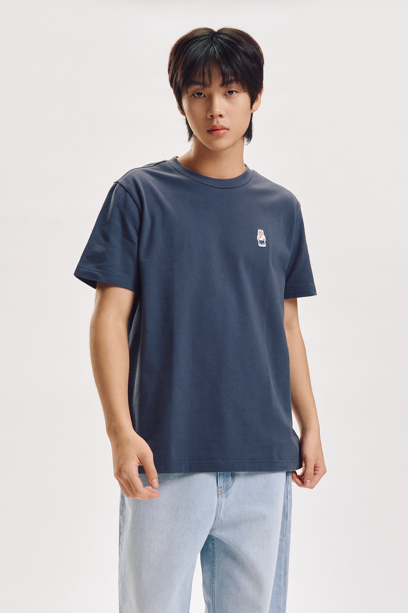 Regular Fit T-Shirt with Crew Bear Patch Embroidery
