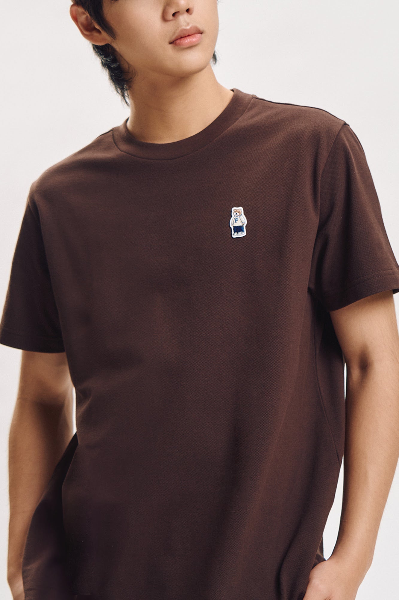 Regular Fit T-Shirt with Crew Bear Patch Embroidery