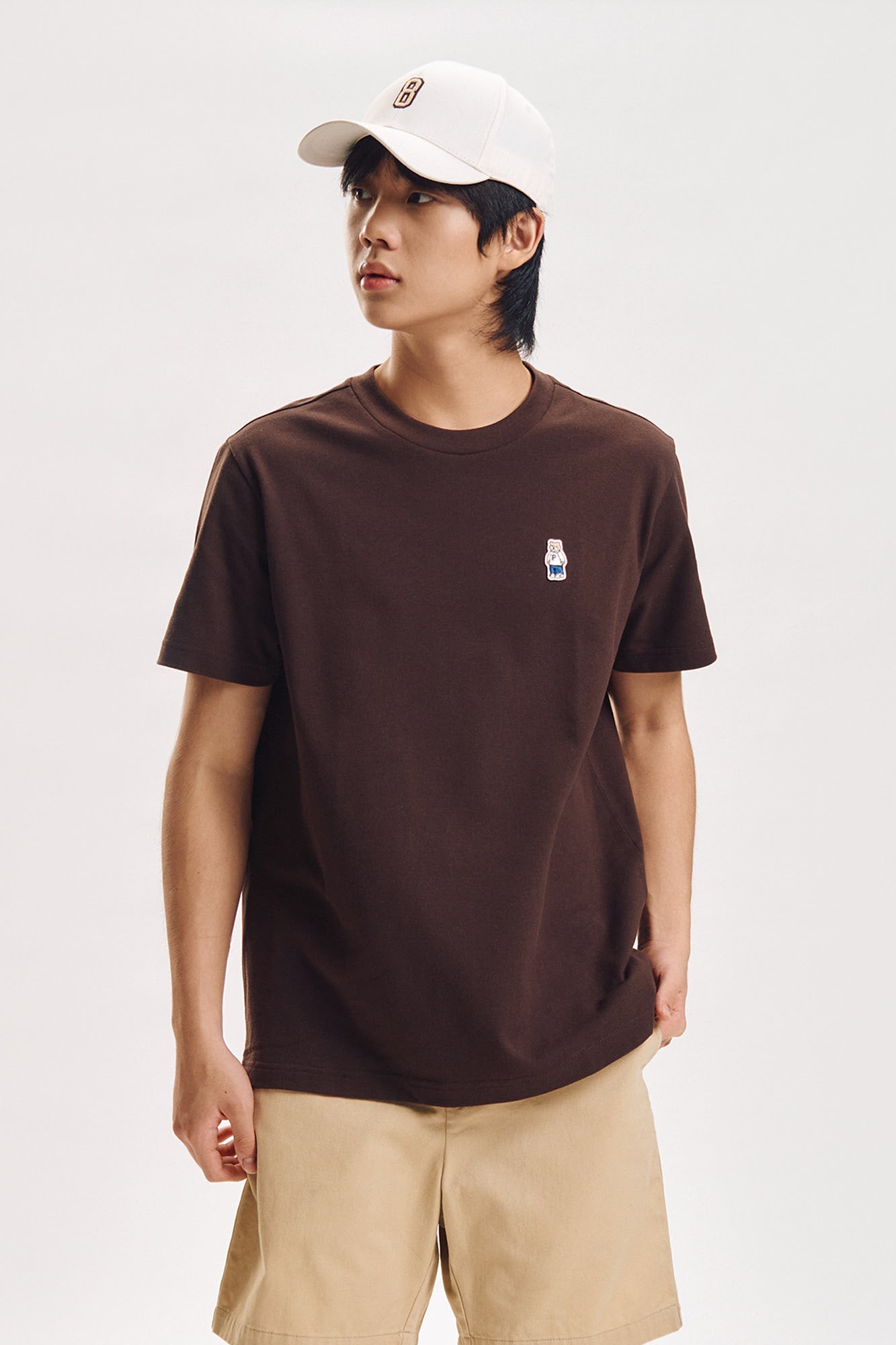 Regular Fit T-Shirt with Crew Bear Patch Embroidery