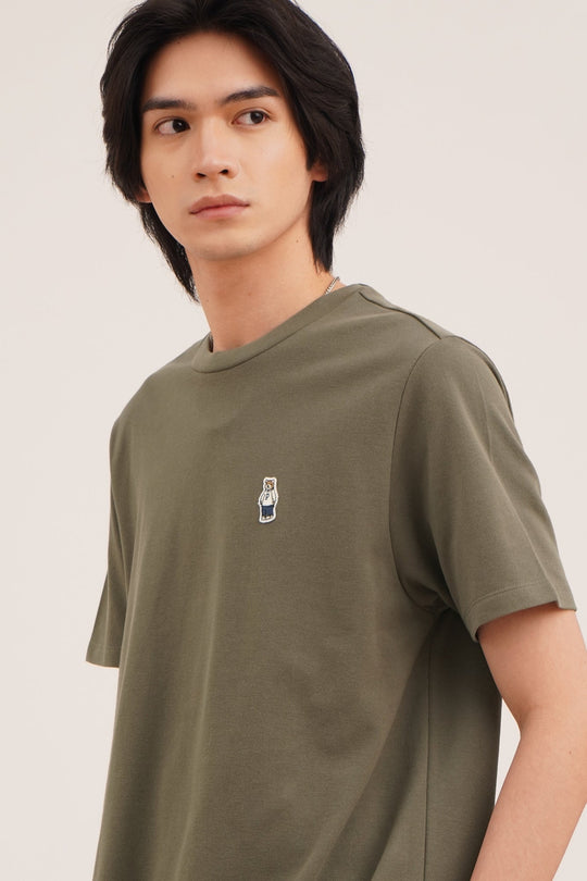 Regular Fit T-Shirt with Crew Bear Patch Embroidery