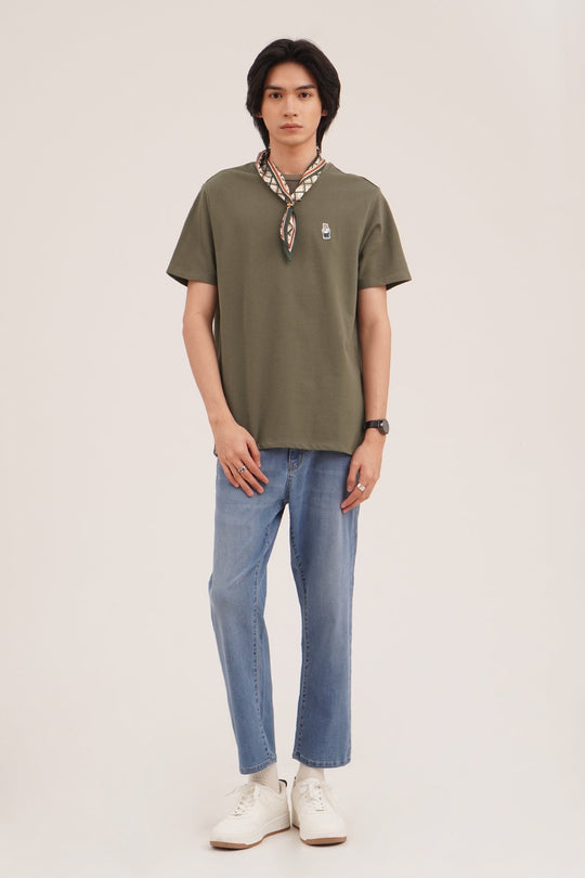 Regular Fit T-Shirt with Crew Bear Patch Embroidery