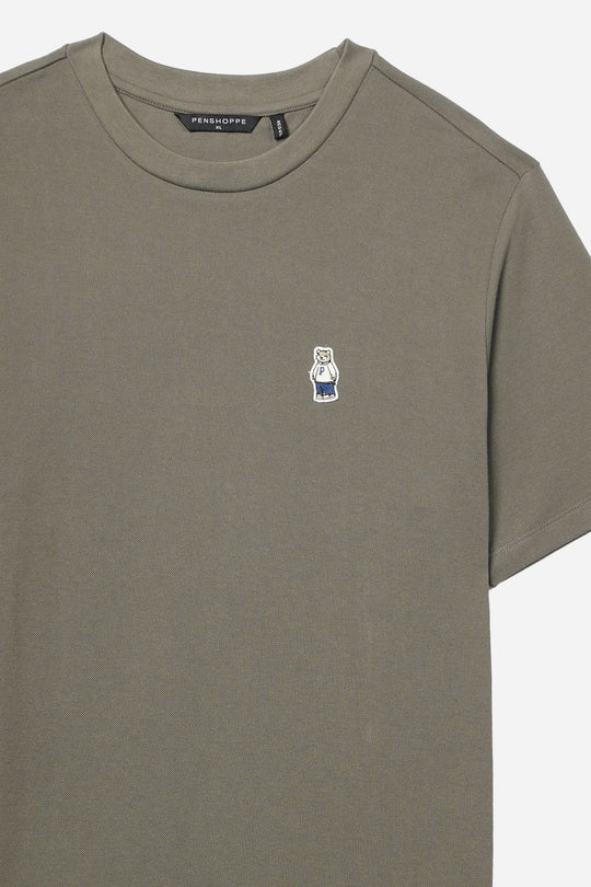 Regular Fit T-Shirt with Crew Bear Patch Embroidery