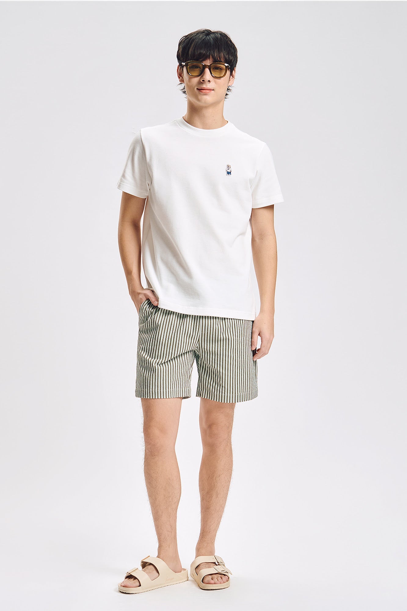 Regular Fit T-Shirt with Crew Bear Patch Embroidery