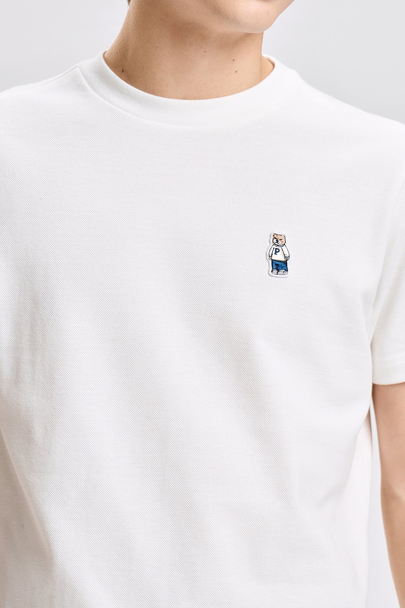 Regular Fit T-Shirt with Crew Bear Patch Embroidery