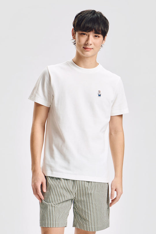 Regular Fit T-Shirt with Crew Bear Patch Embroidery