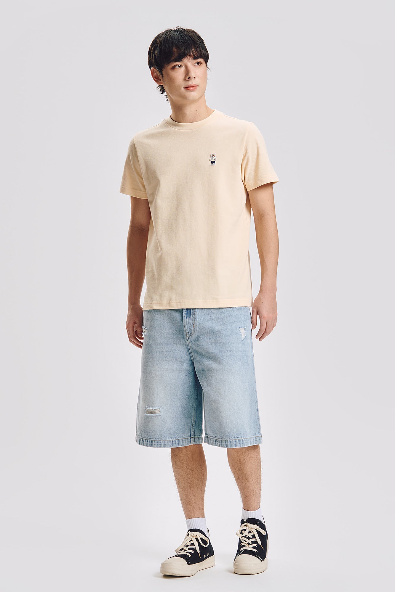 Regular Fit T-Shirt with Crew Bear Patch Embroidery