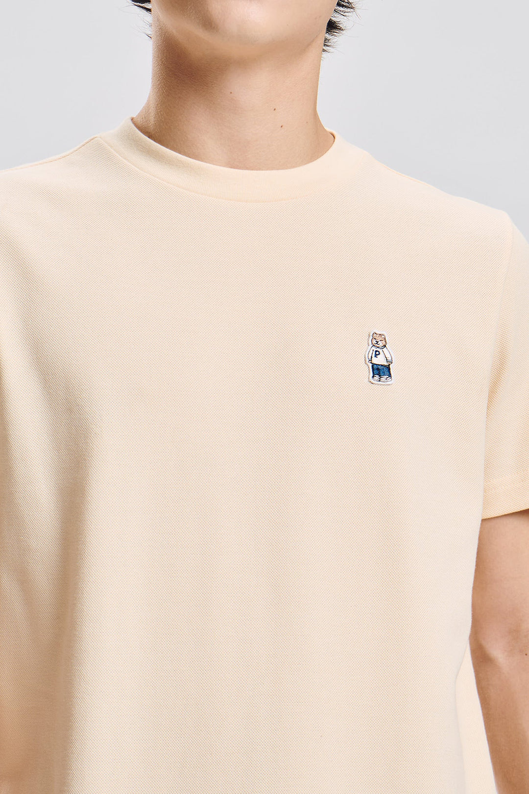 Regular Fit T-Shirt with Crew Bear Patch Embroidery