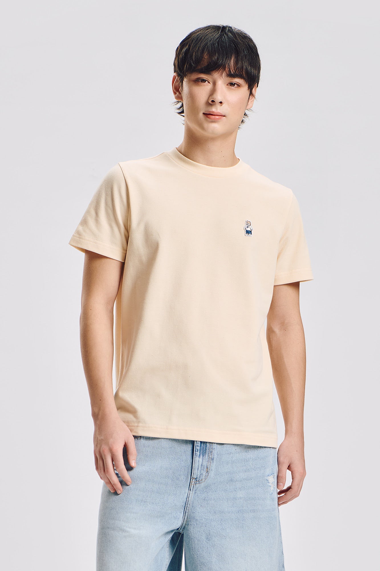 Regular Fit T-Shirt with Crew Bear Patch Embroidery