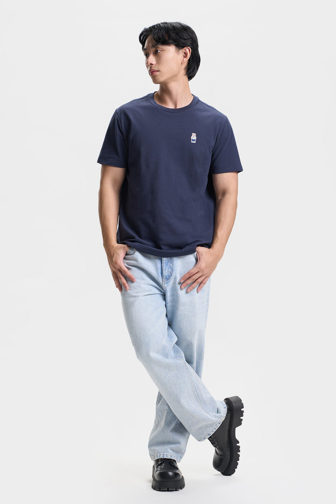 Regular Fit T-Shirt with Crew Bear Patch Embroidery