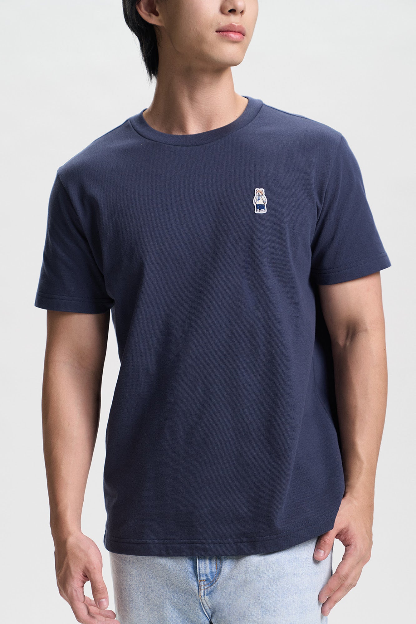 Regular Fit T-Shirt with Crew Bear Patch Embroidery