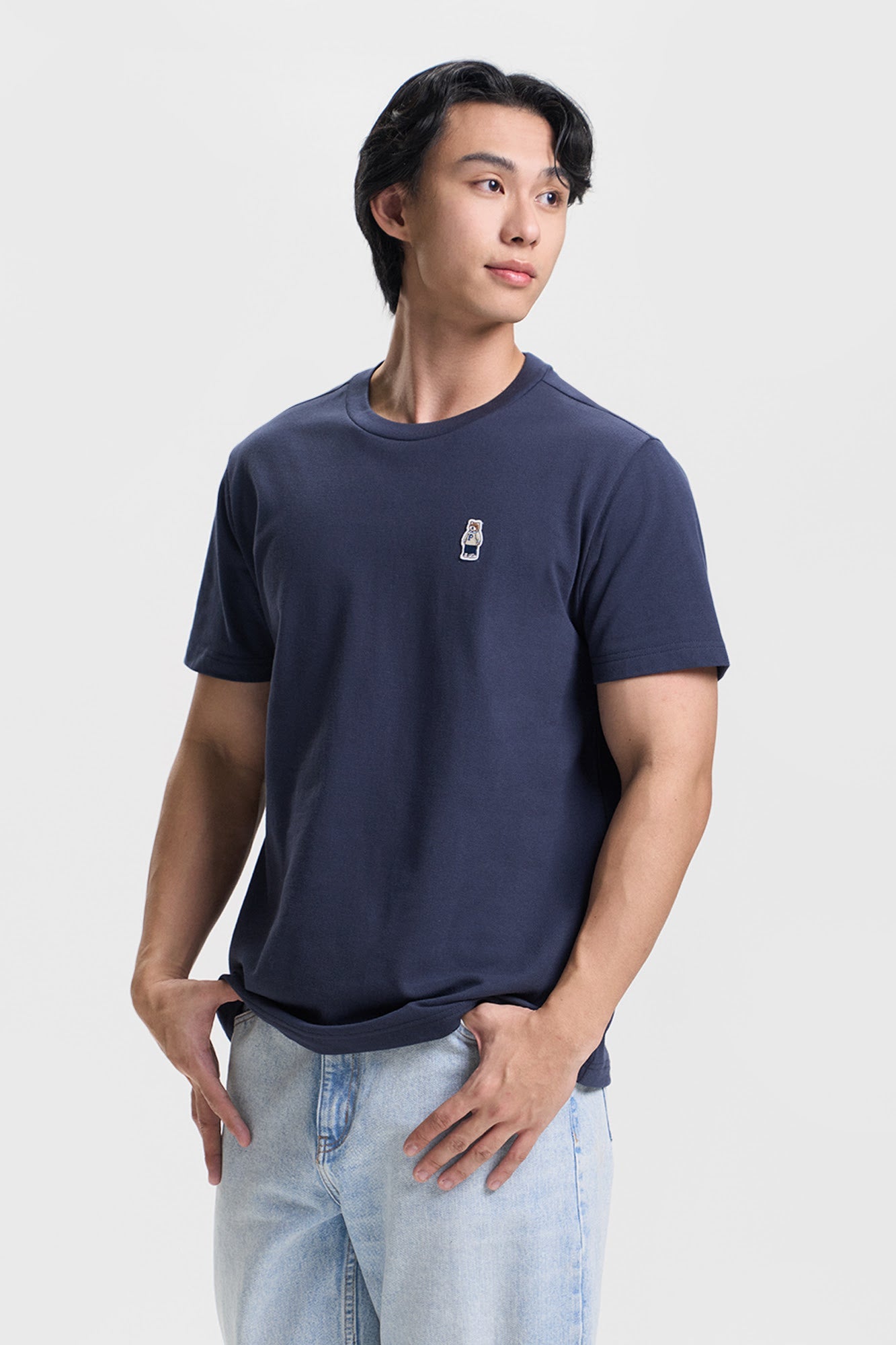 Regular Fit T-Shirt with Crew Bear Patch Embroidery