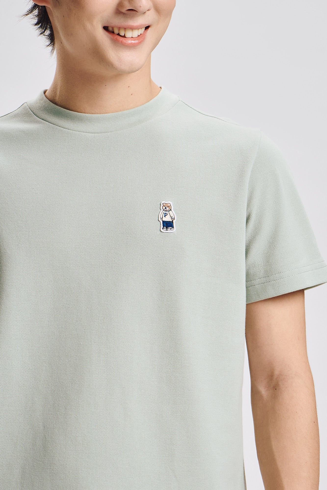 Regular Fit T-Shirt with Crew Bear Patch Embroidery