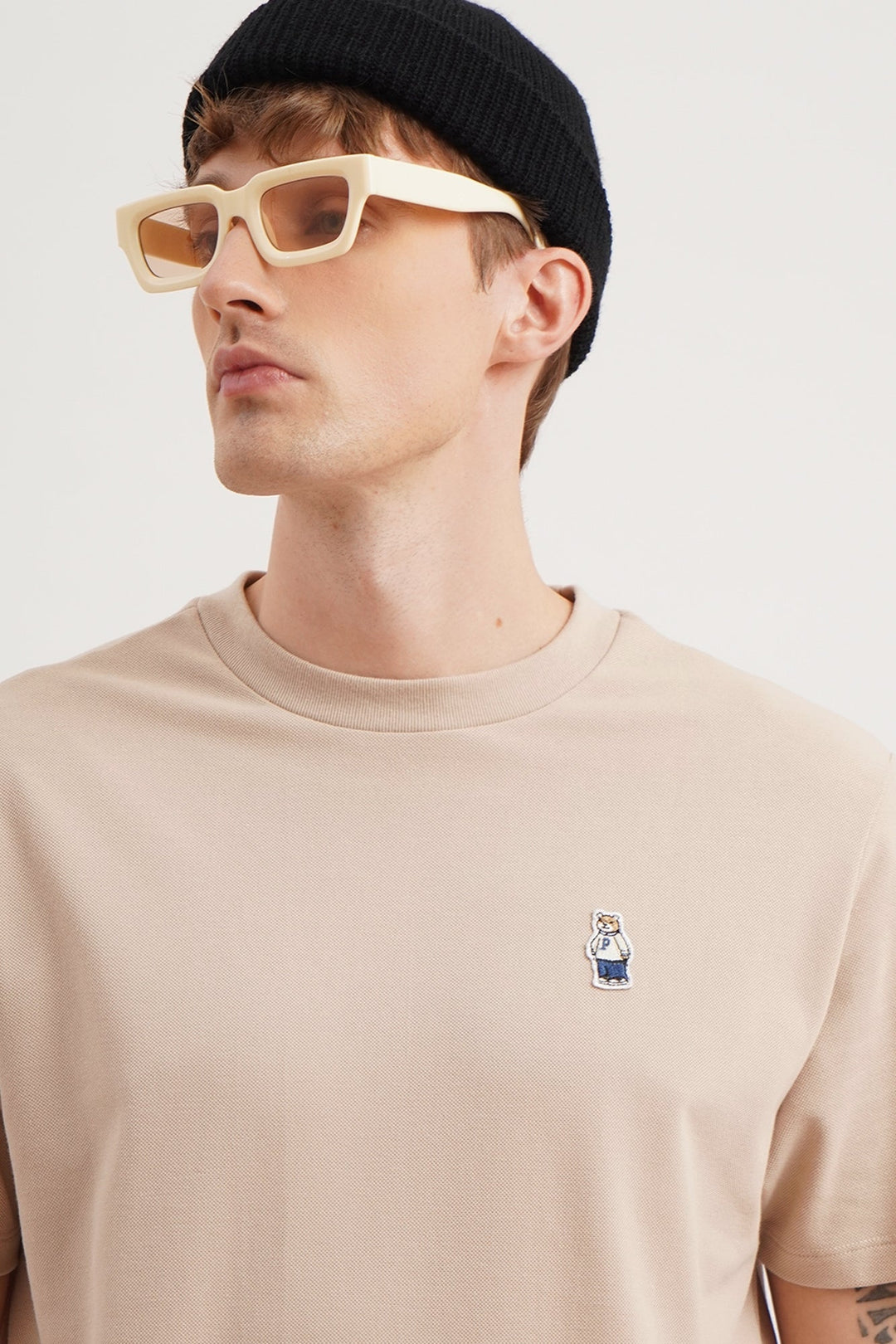 Regular Fit T-Shirt with Crew Bear Patch Embroidery