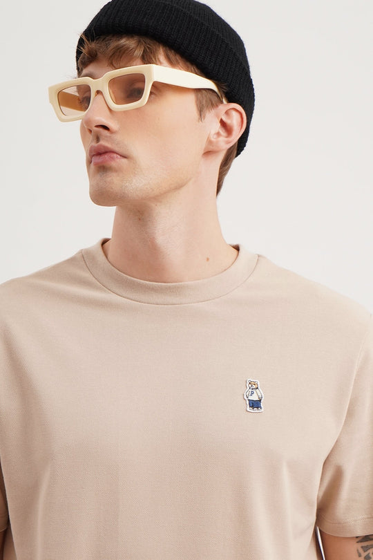 Regular Fit T-Shirt with Crew Bear Patch Embroidery