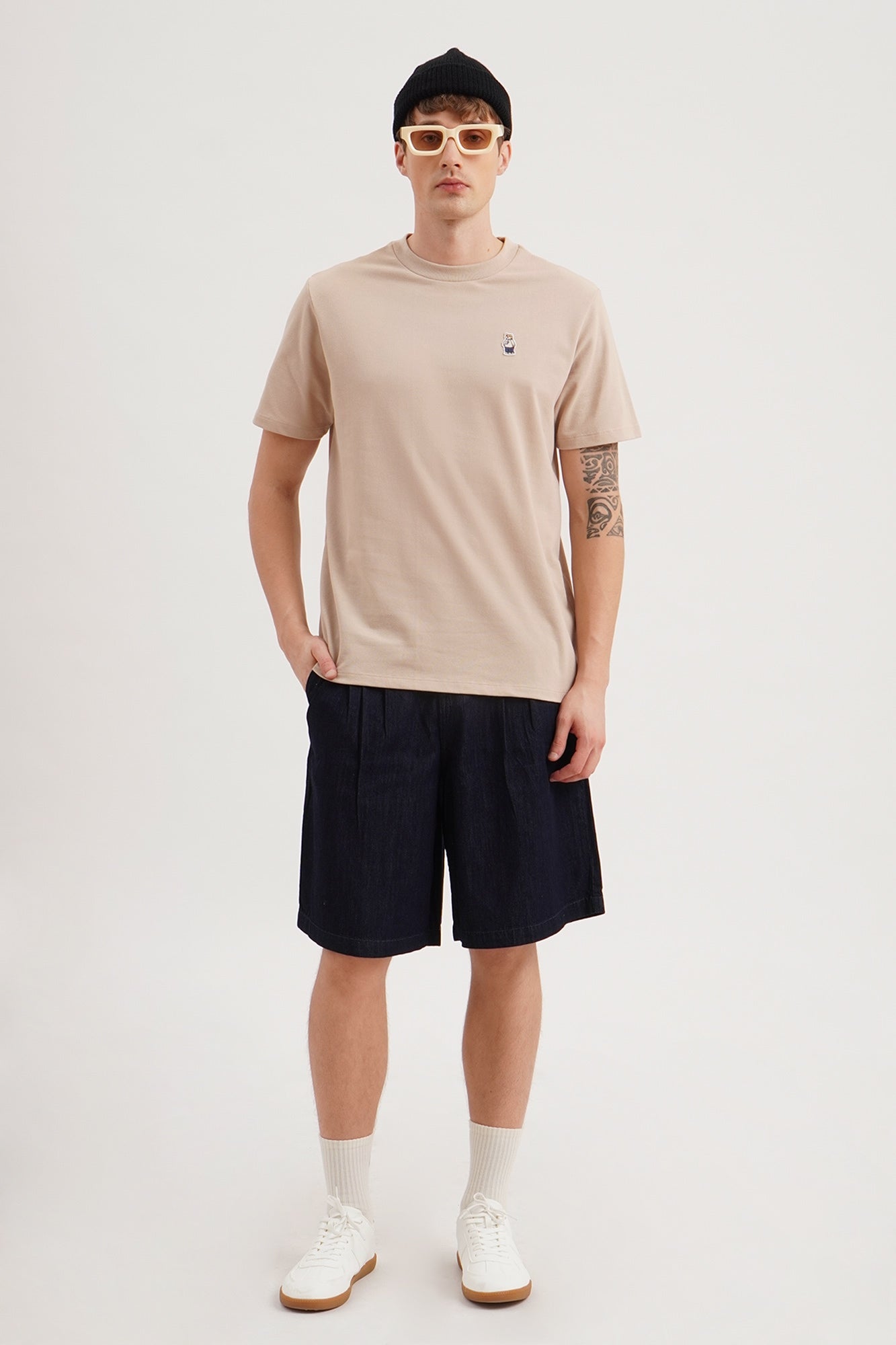 Regular Fit T-Shirt with Crew Bear Patch Embroidery