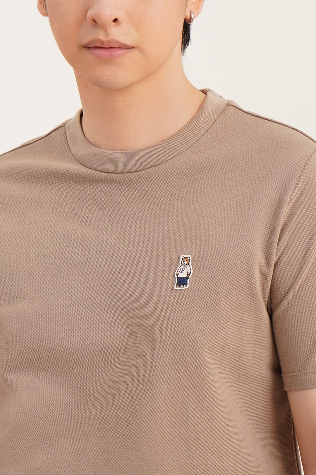 Regular Fit T-Shirt with Crew Bear Patch Embroidery