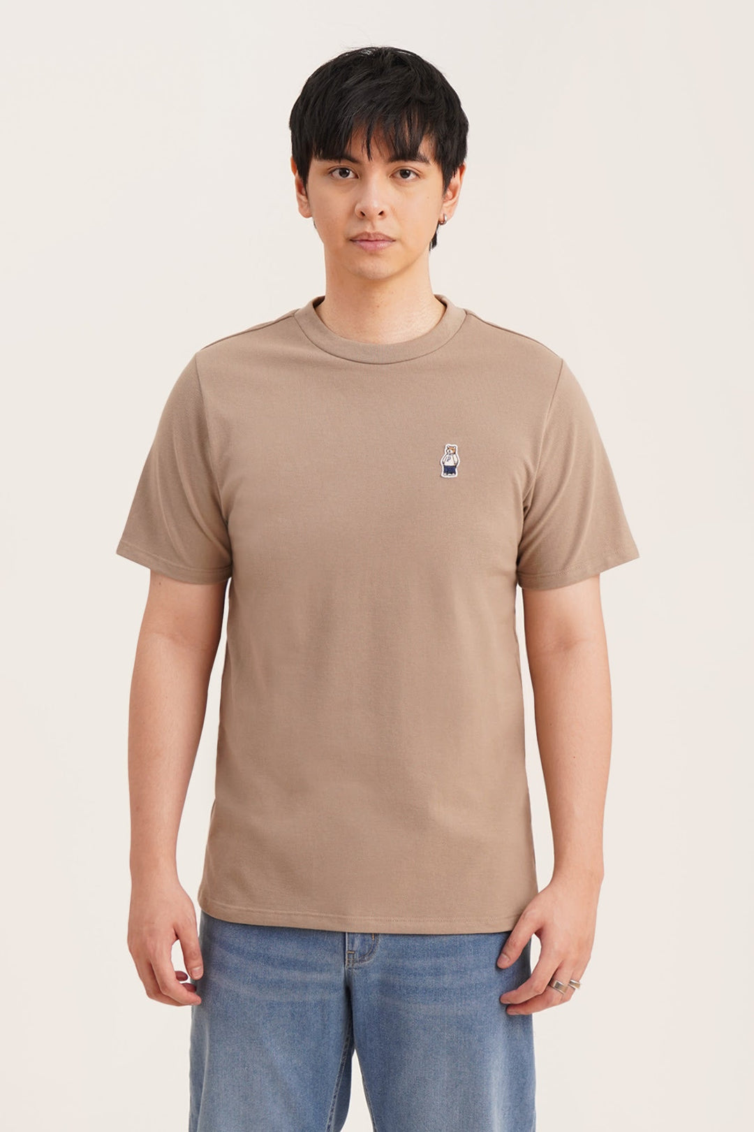Regular Fit T-Shirt with Crew Bear Patch Embroidery