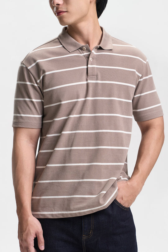 Relaxed Fit Striped Polo