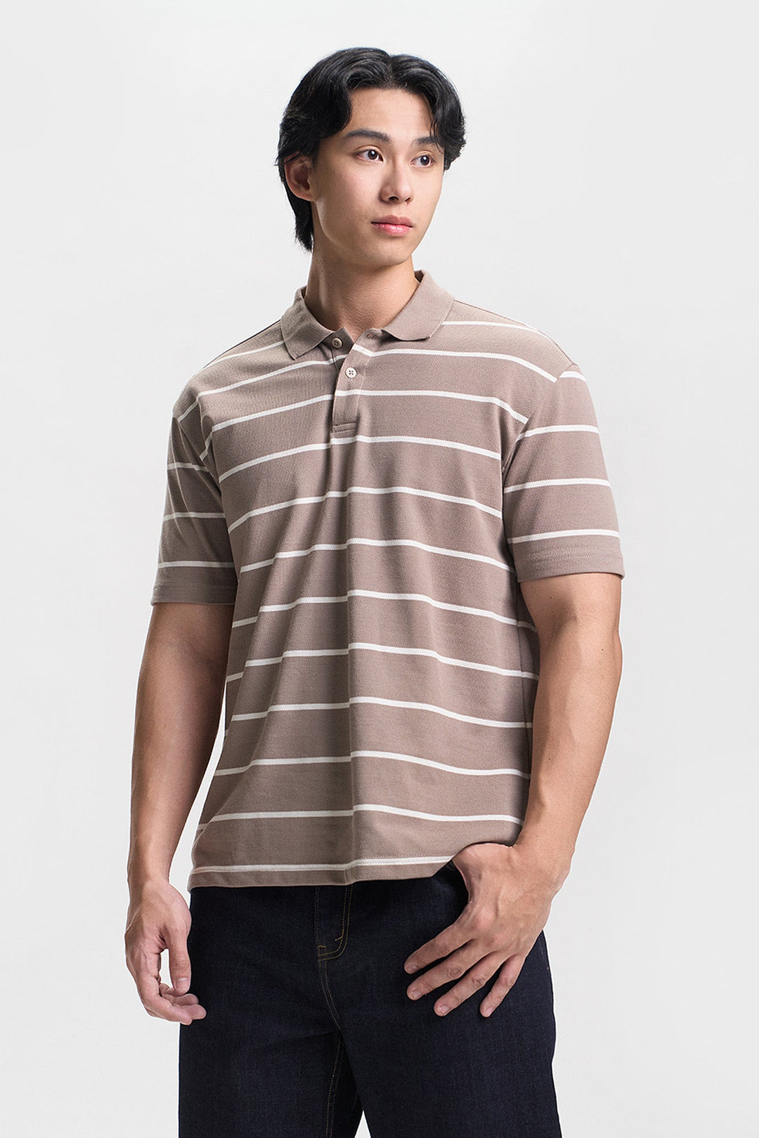 Relaxed Fit Striped Polo