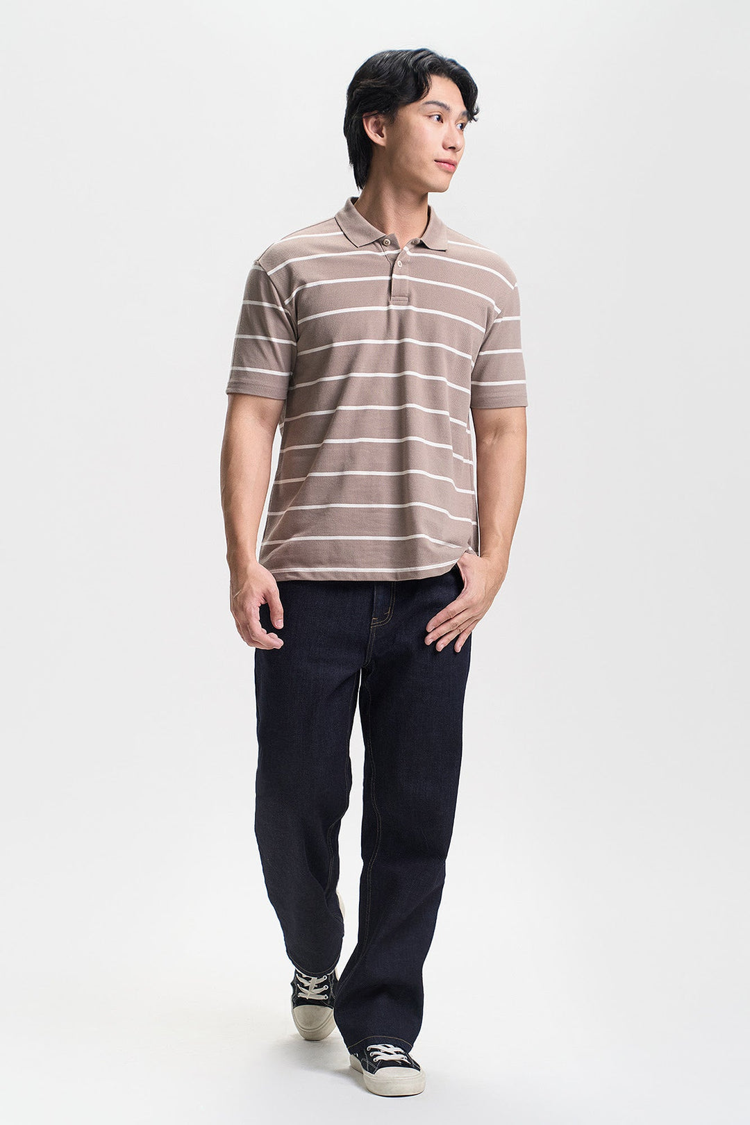 Relaxed Fit Striped Polo