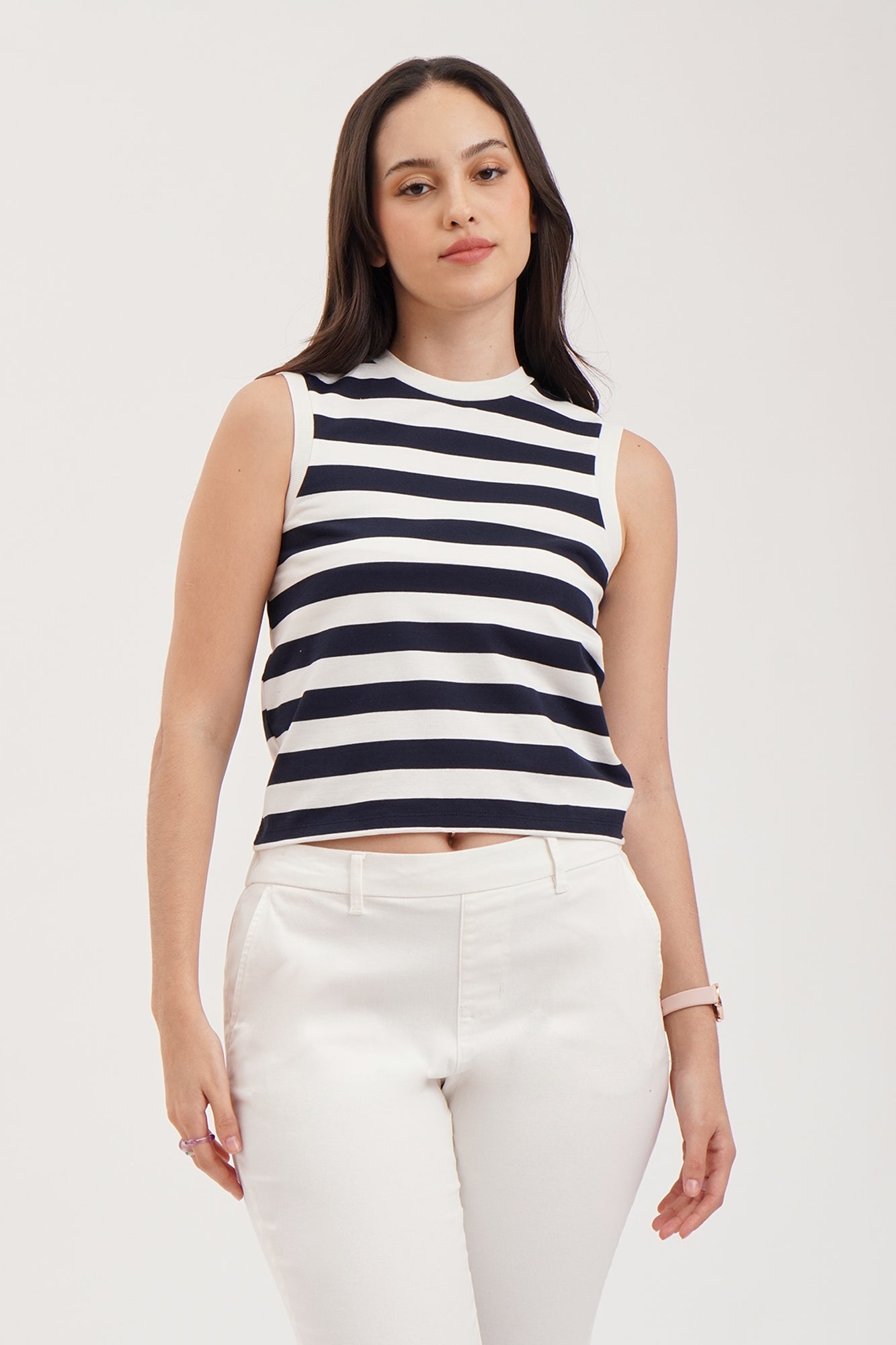 Sleeveless Striped Knit Top – PENSHOPPE Sleeveless Striped Knit Top – PENSHOPPE