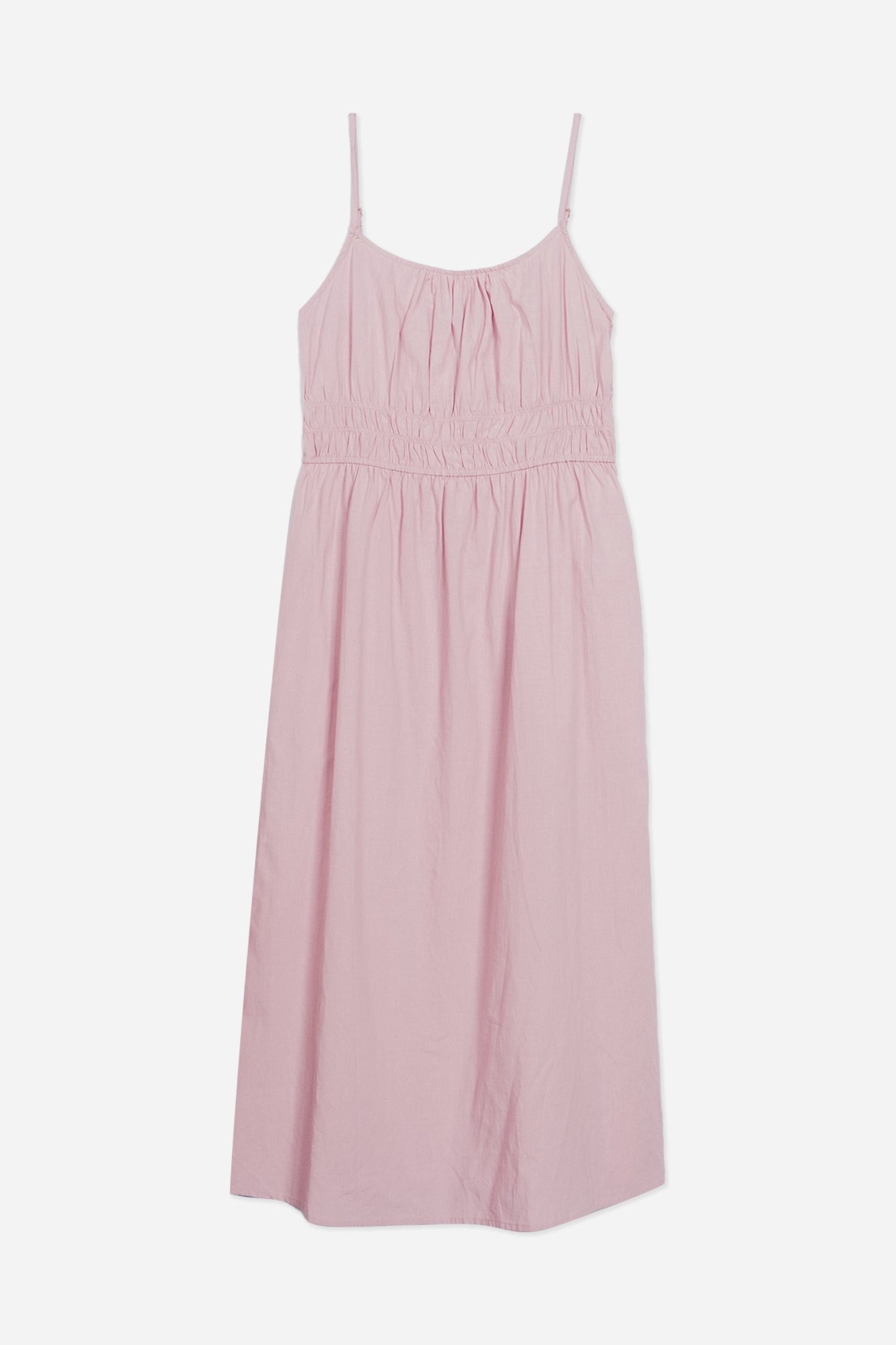 Sleeveless Midi Dress with Smocked Bodice – PENSHOPPE Sleeveless Midi Dress with Smocked Bodice – PENSHOPPE