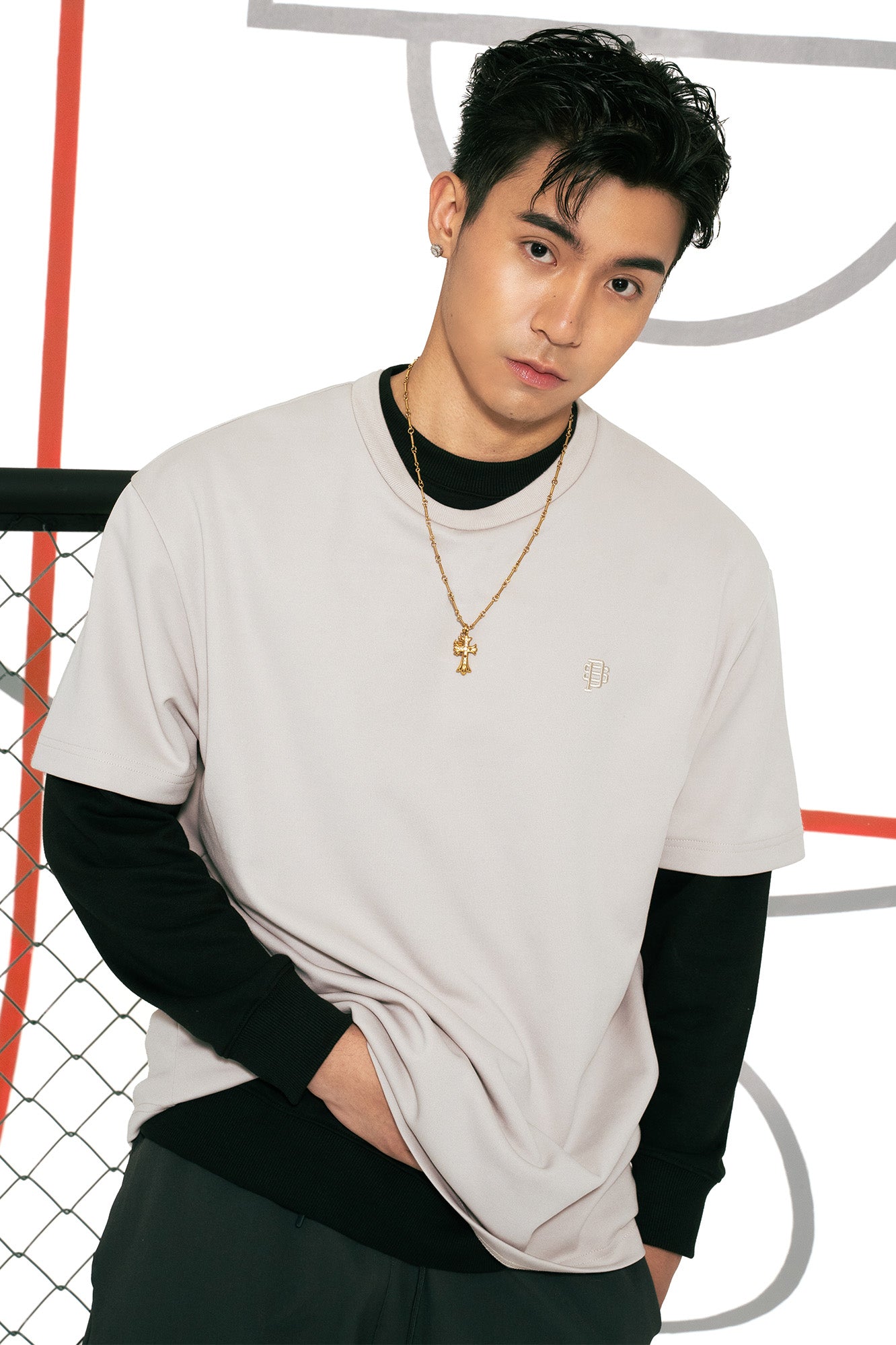 Relaxed Fit T-Shirt with PS Embroidery