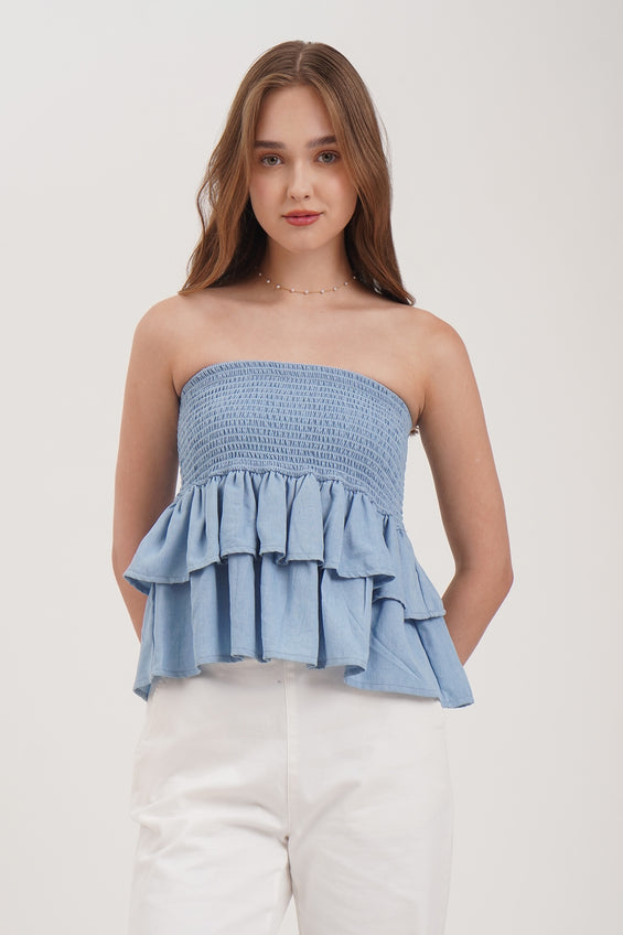 Smocked Tiered Skirt