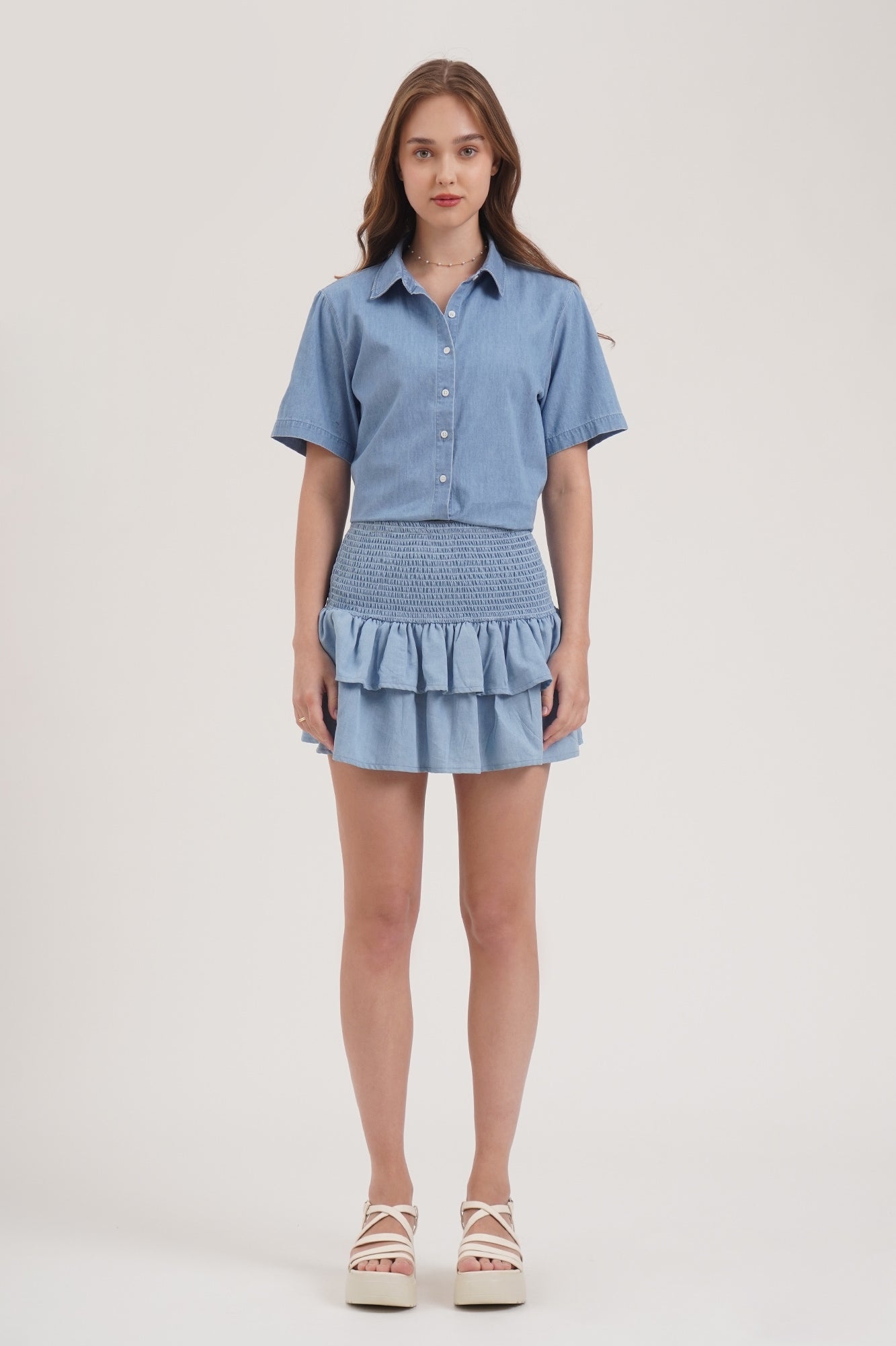 Smocked Tiered Skirt