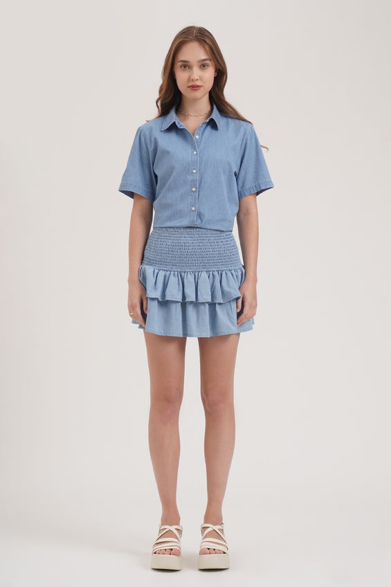Smocked Tiered Skirt