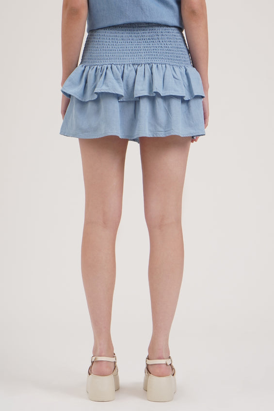 Smocked Tiered Skirt
