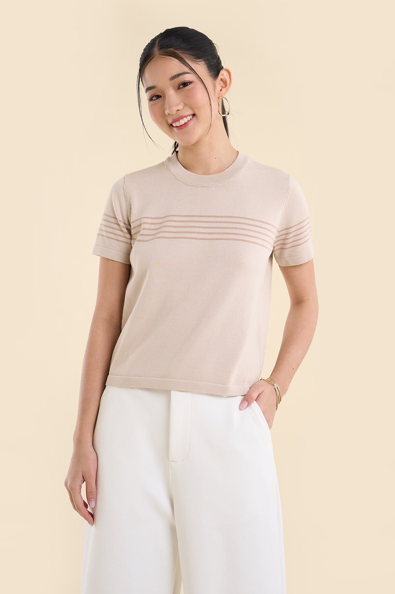 Dress Code Light Knit Striped Top