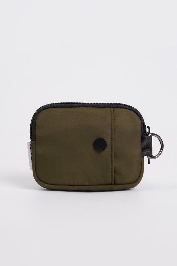 Coin Purse with Back Snap Pocket and Clip Label