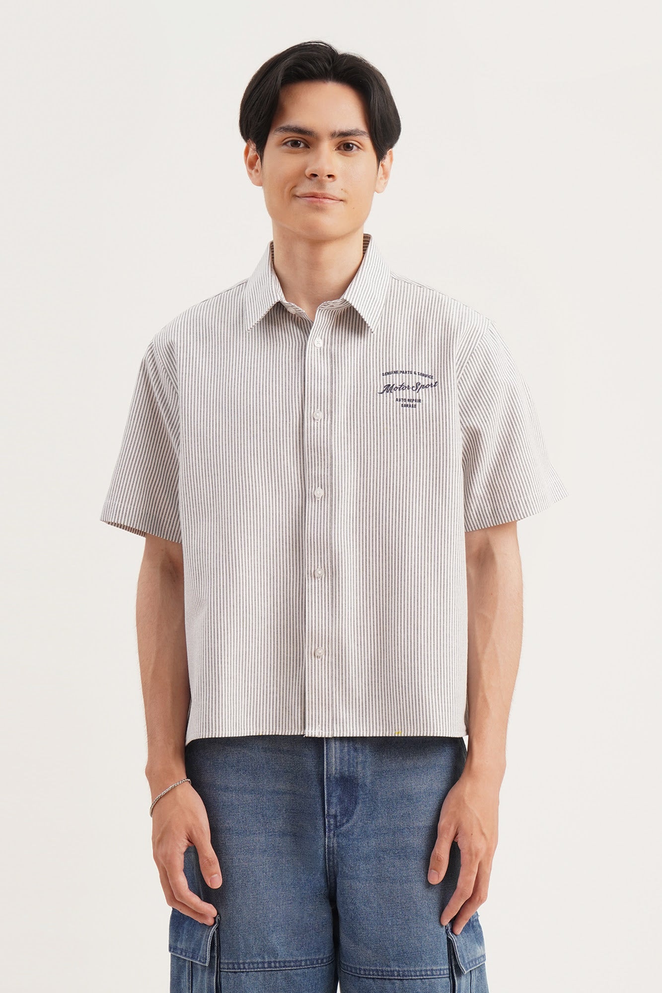 Motorsport Boxy Fit Striped Shirt – PENSHOPPE