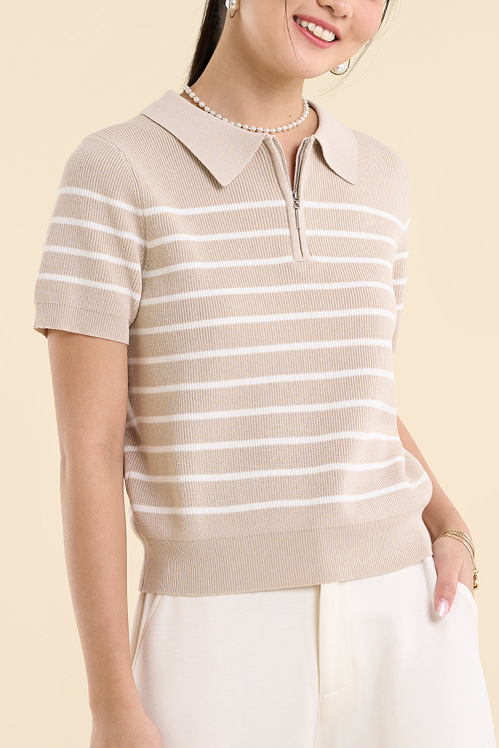 Dress Code Light Knit Striped Polo
