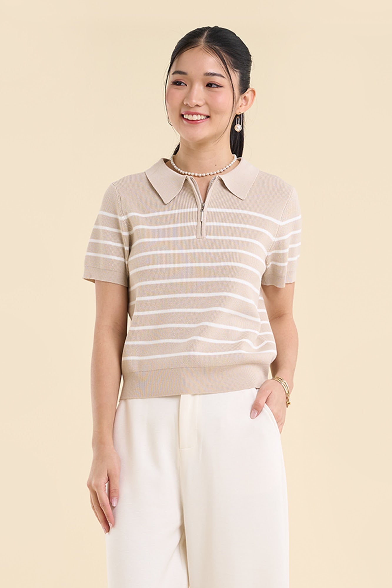 Dress Code Light Knit Striped Polo
