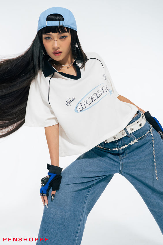 Dreamer Loose Fit Graphic Raglan Polo
