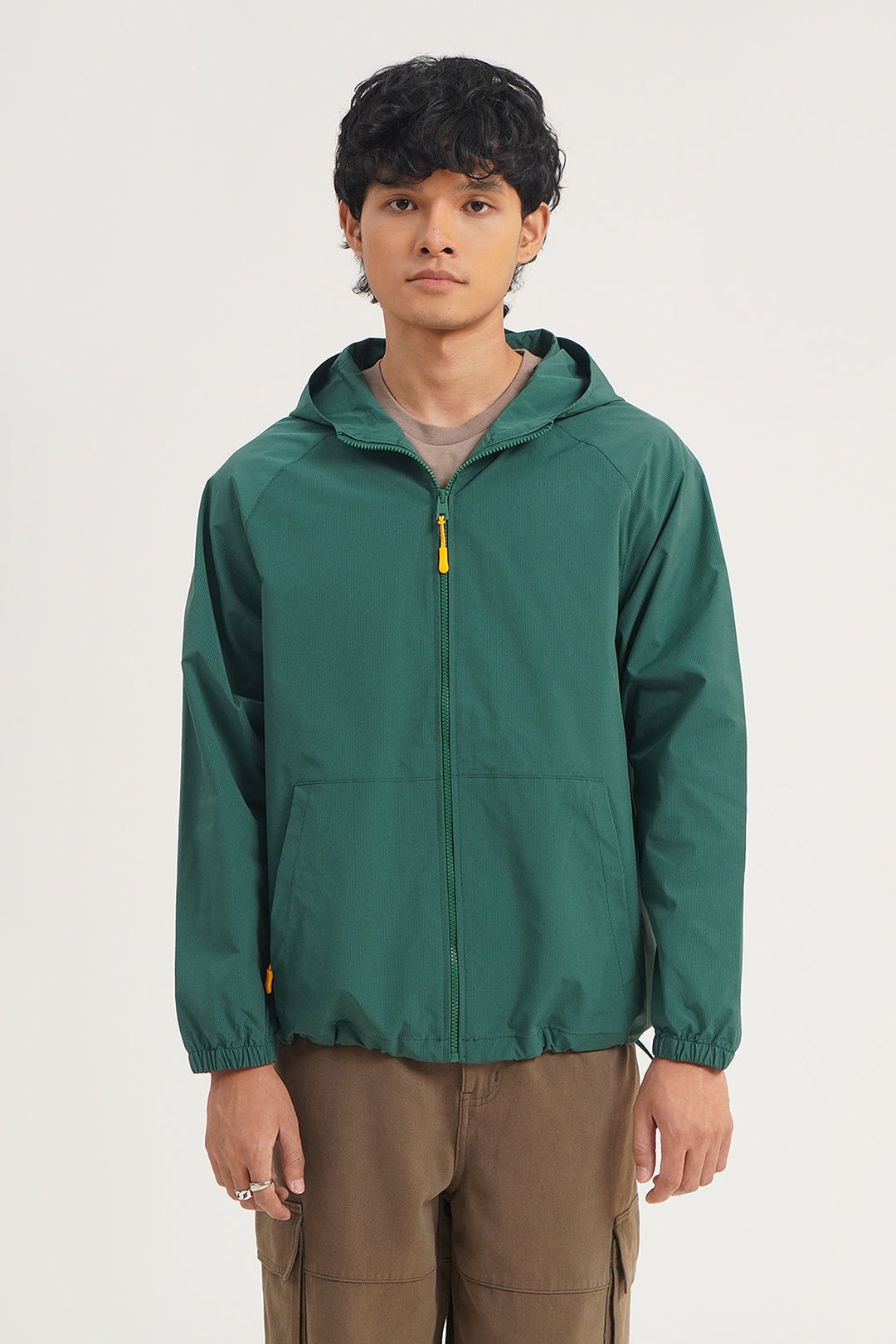 Relaxed Fit Windbreaker Jacket with Hood