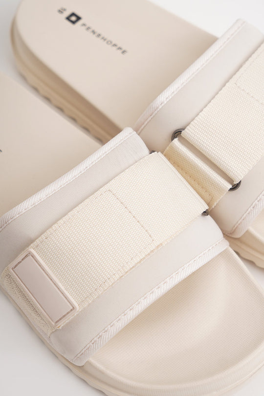 Women's Rubber Slides with Velcro Band